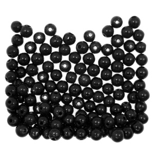 Perla sticla rotunda neagra 5,5x6mm 40g
