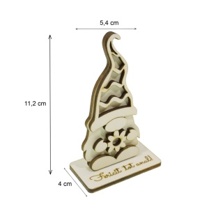 Pitic placaj decupat Fericit tot anul! 4 piese/set 7x4x11,2cm - Img 2