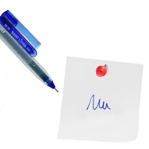 Pix gel albastru 0,5mm cu capac corp transparent Aihao 47930 - Img 2