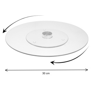 Platou rotativ sticla pentru decorare prajituri 30x2cm transparent T09716 - Img 2