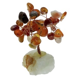 Pom decorativ in marmura cu pietre semipretioase chips Carneol 3x7cm