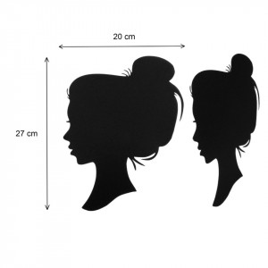 Profil fata carton negru 27x20cm 2/set - Img 2