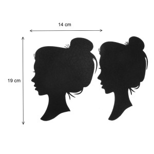 Profil fata pasla neagra 19x14cm 2/set - Img 2