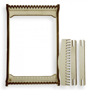 Razboi de tesut modular din placaj 14x21,5cm