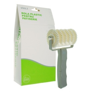 Rola plastic pentru patiserie 9,5x18,5cm alb/gri T05064