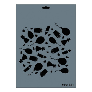 Sablon plastic Elemente decor aniversare 25x35cm Rich NEW 261