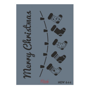 Sablon plastic Merry Christmas/sosete de Craciun 25x35cm Rich NEW 644