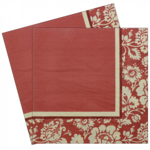 Servetel bordo bordura cu flori bej 40x40cm 2/set 21874