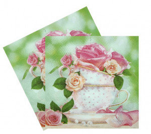 Servetel Cana cu trandafiri 33x33cm 2/set SLOG-048301