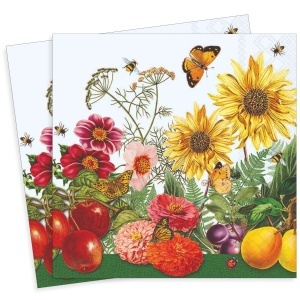 Servetel Flori,fluturi si fructe 33x33cm 2/set 13319990