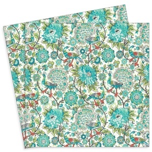 Servetel Flori si pauni verde 33x33cm 2/set 1332899