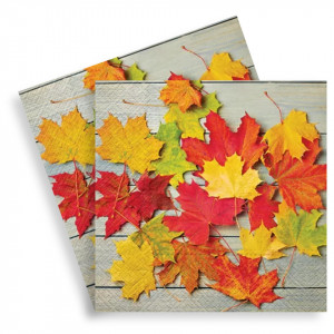 Servetel Frunze pe lemn 33x33cm 2/set SDL-126000