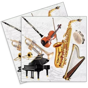 Servetel Instrumente muzicale 33x33cm 2/set 13319590