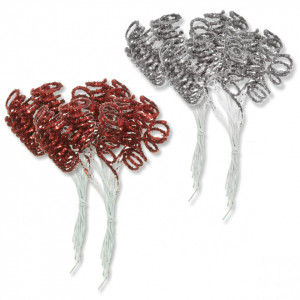 Spirala cu sclipici 8cm 2x12 fire/buchet