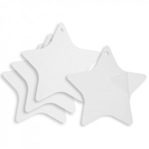Stea 5 colturi plexiglas transparent cu gaura 6x6cm 4/set