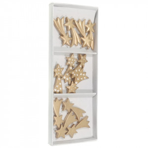 Stea cazatoare rasina aurie si adeziv 4,5x1,9x0,6cm 3 modele 12/set DD62592