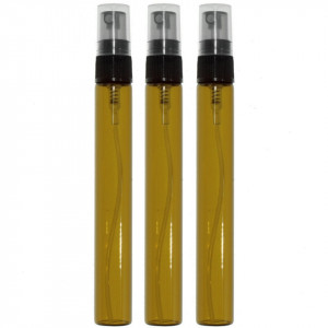 Sticluta maro cu pulverizator negru si capac plastic transparent 10ml 3/set(STL10-sprayAMB)