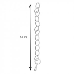 Terminatie lant argintie 5,5cm 7,5g (12buc) - Img 2
