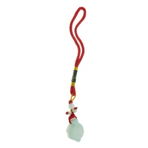 Amuleta Feng Shui - Broasca testoasa din jad 14cm rosu/alb