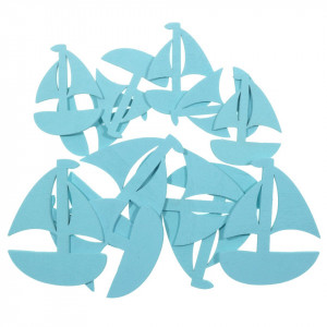 Barca lemn bleu 2 dimensiuni 4x5cm/5,6x7cm 12/set Canea wmd-o016_bl