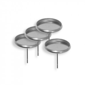 Baza cercei inox cabochon 12mm interior 10mm 4/set