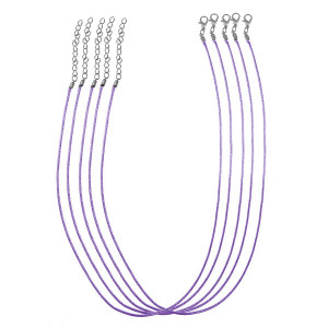 Baza colier snur lucios cerat mov 1mm x 50cm 5/set