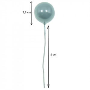 Bobite bleu gri sidefat 1,7cm cu tija 10/set - Img 2