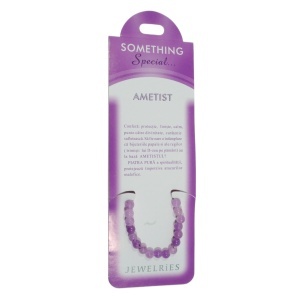 Bratara pietre semipretioase Ametist 6,5mm pe fir elastic