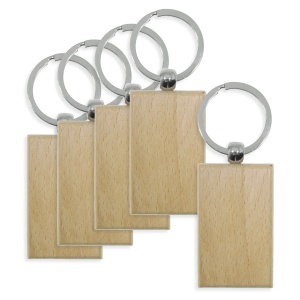 Breloc lemn dreptunghiular 3,2cmx5,2cm 5/set