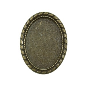 Brosa baza bronz 33x43mm cabochon oval 25x35mm B31