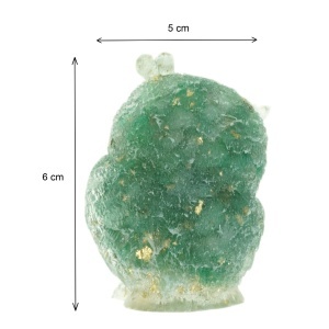 Bufnita rasina si piatra aventurin 5x6x4,2cm verde/auriu - Img 2