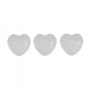 Cabochon sticla inima transparent 14mm, grosime 4mm 3/set