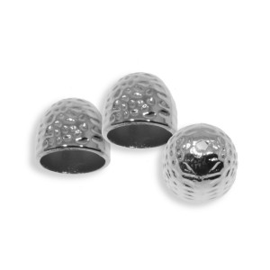 Capacel metalic argintiu inchis 16x14mm 3/set
