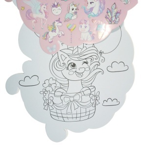Carte de colorat unicorn 20 pagini +5 carioci 150105 - Img 2