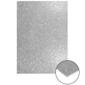 Carton buretat autoadeziv cu sclipici A4 x 2mm Daco HG420AG argintiu