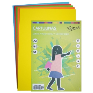 Carton color 5 culori A3 180g 50/set Fabrisa H893