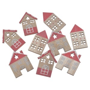 Casuta placaj 3 modele cu adeziv 2,3x4cm 9/set Canea HEE-23W0768