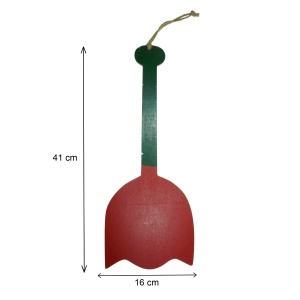 Chitara placaj rosu/verde si Mos Craciun/Om de zapada ceramica diverse modele 41x16cm cu agatatoare - Img 3