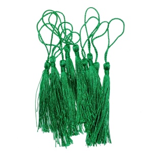 Ciucure 8cm cu agatatoare textil 10/set verde