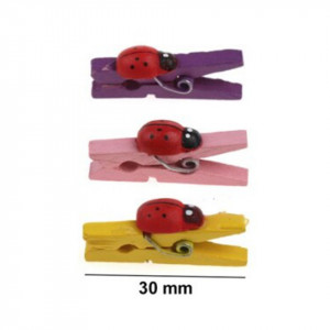 Cleste lemn buburuza 2,5cm 8/set MP PA351-2 multicolor - Img 2