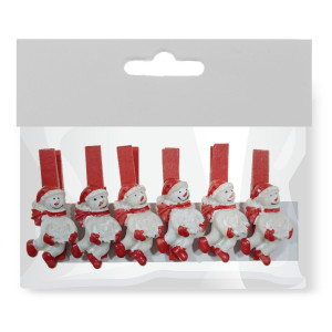Cleste lemn rosu decor om de zapada 5cm 6/set