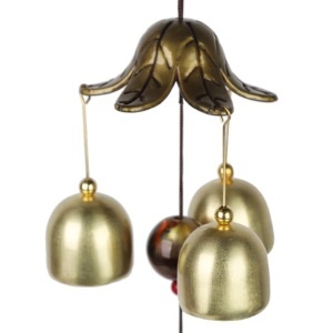 Clopotei de vant metal cu stea si 7 clopotei 55cm auriu CV25 - Img 3
