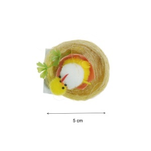 Cos cu gaina si pui galben/alb 5x4cm 2 modele 075063 - Img 3