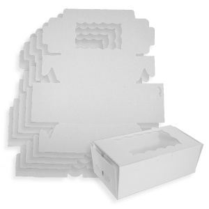 Cutie carton cu fereastra acetofan 7x5x13,5,5cm alba 6/set
