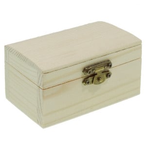 Cutie lemn dreptunghiulara cu capac usor bombat nefinisata 9x5,5x5cm CF A011 - Img 1