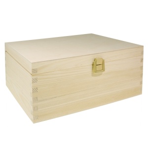 Cutie lemn dreptunghiulara cu inchizatoare clapeta 28x21x13cm BOX1
