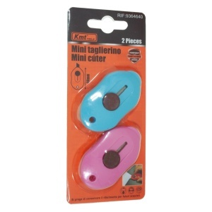 Cutter mini retractabil latime lamela 0,9cm 2/set culori diverse KmtTools 9364640