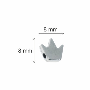 Distantier metalic argintiu coroana 8x8mm 20/set - Img 2