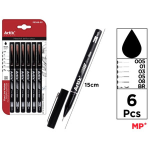 Fineliner negru varf 0,05/0,1/0,3/0,5/0,8mm/BR 6/set MP PE346-03 - Img 2