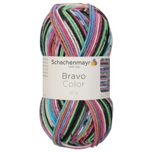 Fir acrilic Bravo Color verde/negru/roz degrade 50g/scul Schachenmayr 02094